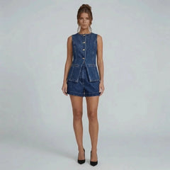 Camille Denim Two-Piece Set