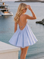 Deep V-Neck Spaghetti Strap Mini Dress