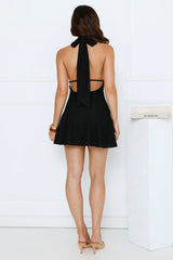 Dream Girl Hours Halter Mini Dress Black