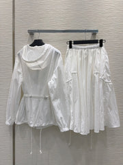 Prada 25 Jacket and Skirt White Polyester