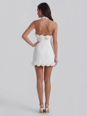 Backless Tie-Up Party Halter Neck Mini Dress