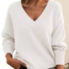 Women's Merino Wool V-Neck Sweater | Fine-Knit Everyday Pullover