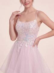 Enchanting Hand-Beaded Gown with Layered Tulle Skirt