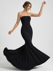 Strapless Bandeau Fishtail Maxi Dress