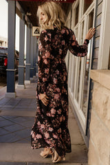 Luciana Maxi Dress | Black + Mauve