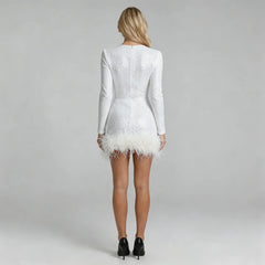 Annalise Feather Mini Dress