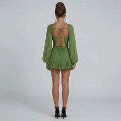 Rosalind Lace-Up Mini Dress