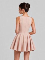 Lace Trim Corset Fit-and-Flare Mini Dress
