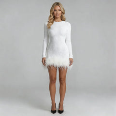 Annalise Feather Mini Dress
