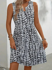 Women's Printed Lightweight Summer Dress | Airy Effortless Midi Dress