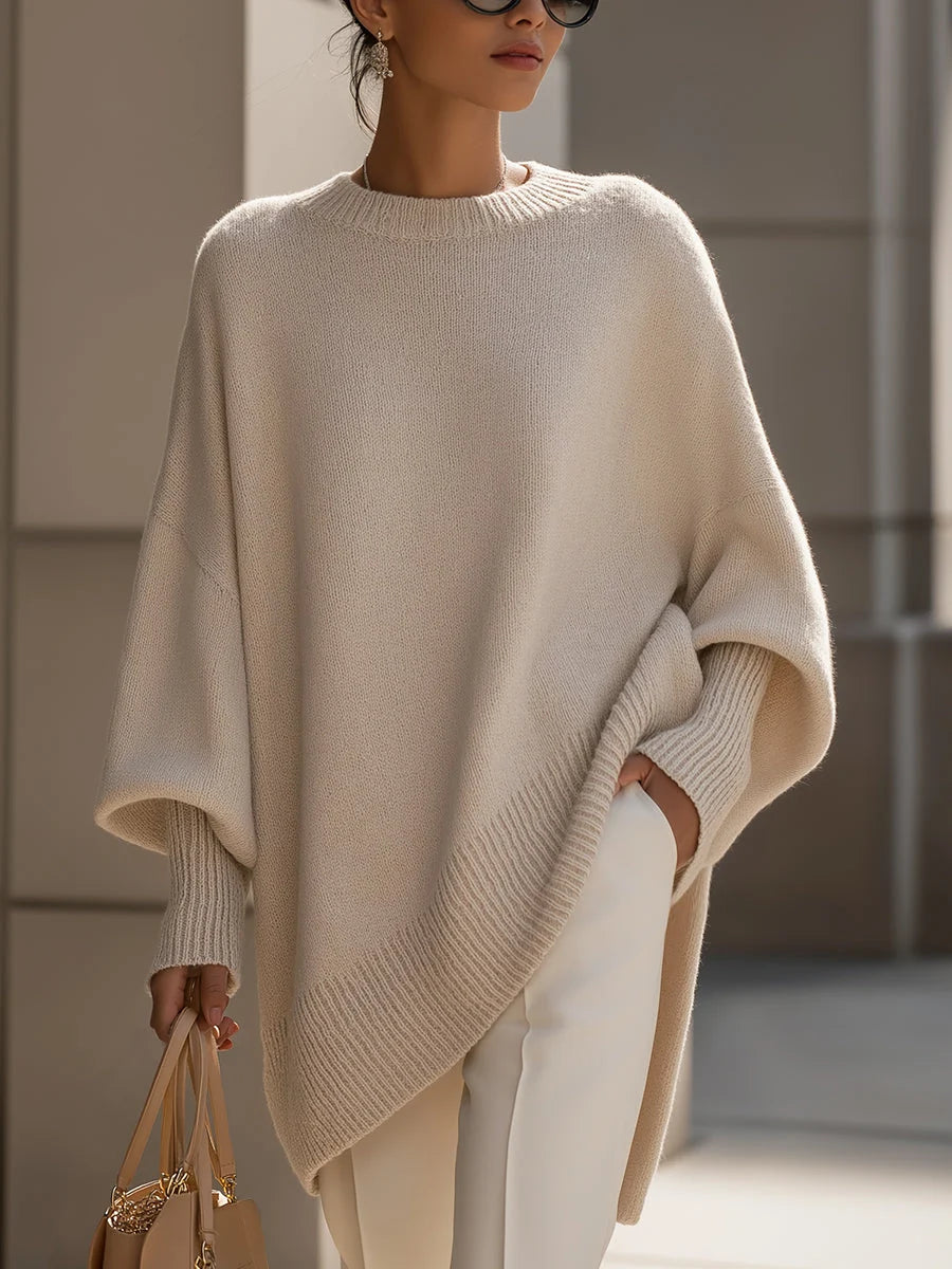 Women's Oversized Wool-Blend Sweater | Relaxed Draped Pullover