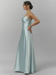 Premium Tailoring Corset-Back Satin Slip Maxi Dress
