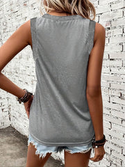 Women's Ribbed Sleeveless V-Neck Top | Lightweight Summer Tank Top