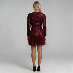 Annalise Feather Mini Dress