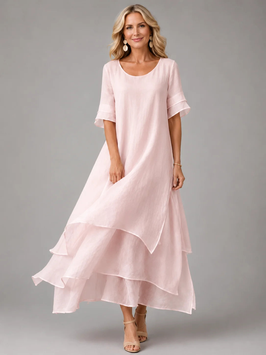 Women's Tiered Chiffon Maxi Dress | Flowing Elegant Maxi Dress