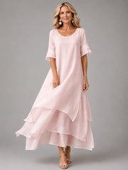 Women's Tiered Chiffon Maxi Dress | Flowing Elegant Maxi Dress