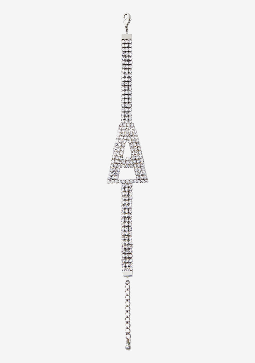 Rhinestone Alphabet Letter Bracelet