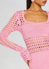 Airie Metallic Crochet Dress