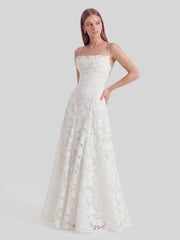 Floral-Burnout Cowl Neck Gown