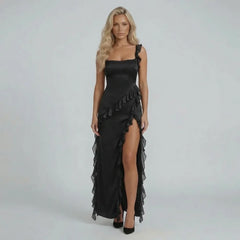 Jillian Ruffle Maxi Dress