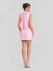 3D Floral Applique Bodycon Mini Dress