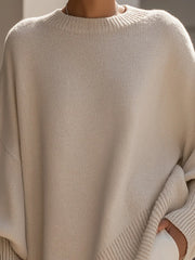 Women's Oversized Wool-Blend Sweater | Relaxed Draped Pullover