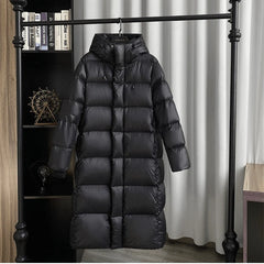 Women's Quilted Down Puffer Coat | Hooded Long Warm Winter Coat