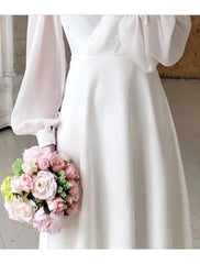 Women's White Maxi Wedding Dress | Elegant Floor-Length Bridal Gown