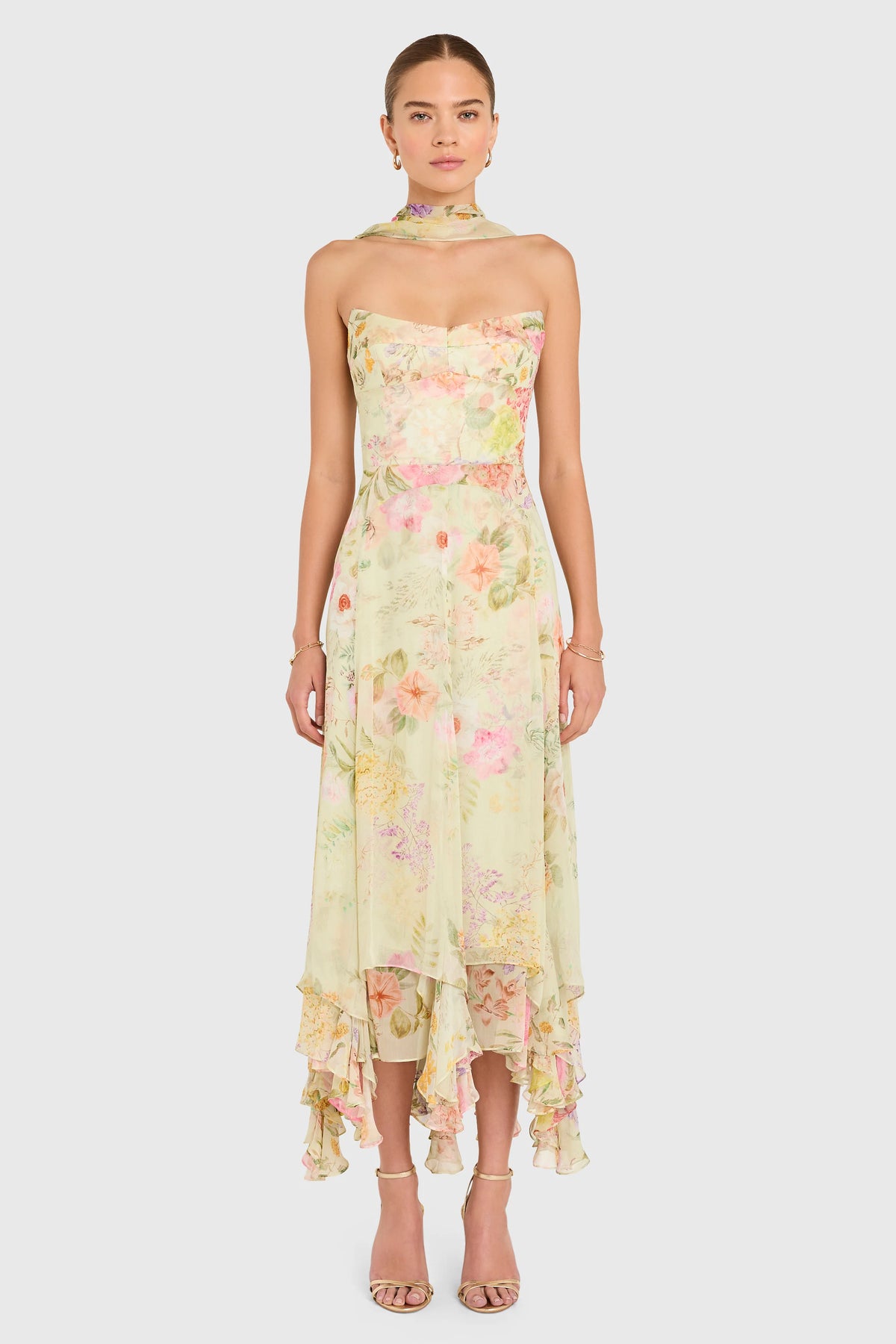 Monterey Dress With Scarf in Whistledown