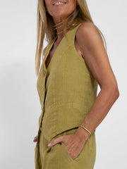 Women's Sleeveless Vest & Wide-Leg Pants Set | Tailored Two-Piece Suit