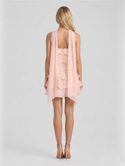 Strapless Layered Ruffle Mini Dress