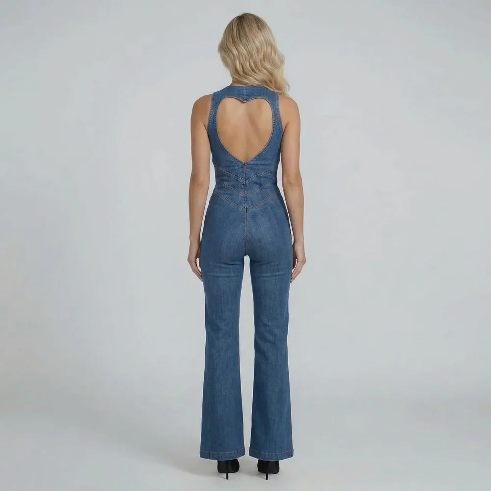Sloane Heartcut Denim Jumpsuit